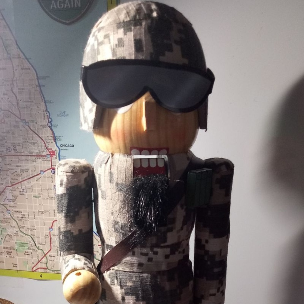 Nutcracker camo wooden soldier collectible 2009